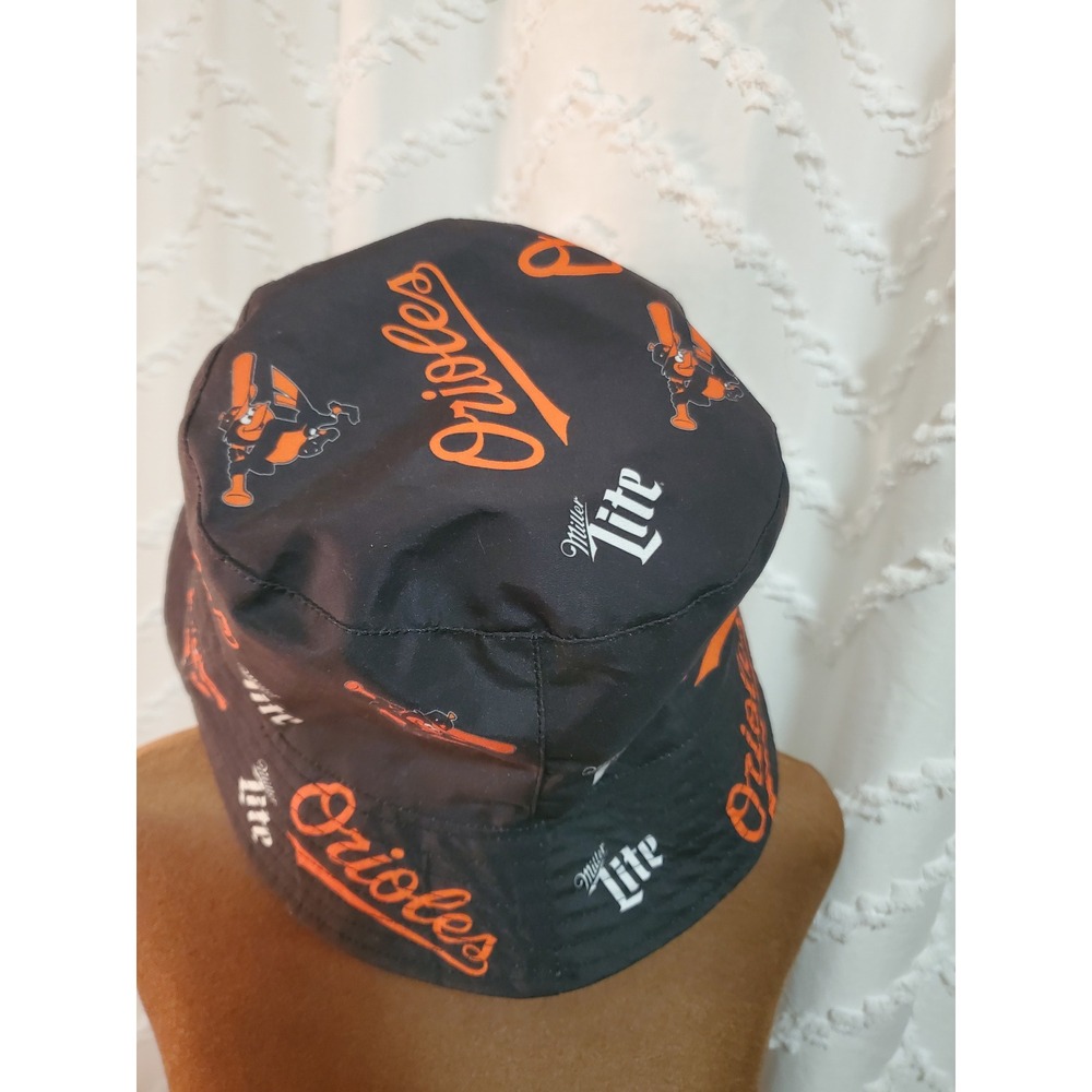 Baltimore Orioles Miller Lite Bucket Hat Black Orange Baseball - Picture 2 of 3